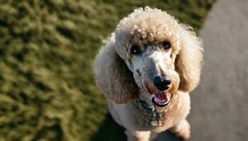 AI generated Gorgeous young standard poodle, outdoors photo