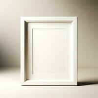 AI generated White frame mockup style on beige background in morning light photo