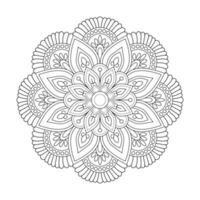 Oriental Simple Mandala Flower Design coloring book page vector file