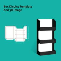 display stand box dieline template, vector design