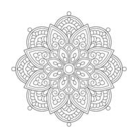 Premium Mandala Flower Design coloring book page vector file