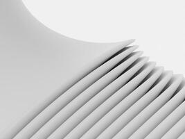 3d rendering of clean white folded abstract geometry wallpaper background with elegant and clean look photo