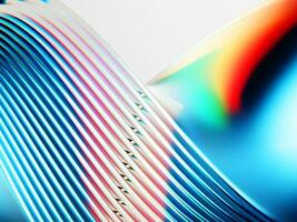 elegant and fresh blue and red accent twisted rounded abstract background wallpaper with dispersion effect 3d rendering photo