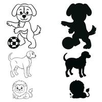 vector silhouette of a dog collection