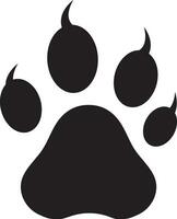 Dog Paw with claws and nails Animal paw claws print vector illustrations Different animal paw with claws nails print vector illustrations