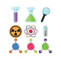 Science and chemistry icons, vector template