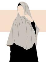 plano ilustración de musulmán mujer en hijab vector