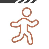 Running people sign icon in outline style vector