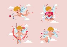 VALENTINE'S DAY STOCK - COLORFUL CUPID IN FLAT DESIGN vector