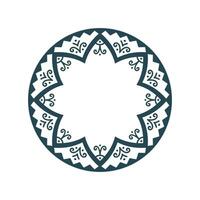 Vector oriental-style circular border. Circular tribal ornament. Black ornament isolated on white background. Wreath with ethnic symbols isolated on a white background. Oriental ornament