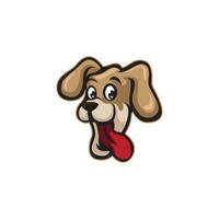 Dog showing tongue mascot illustration vector