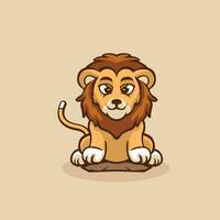 Cute Lion pose mascot vector Illustration
