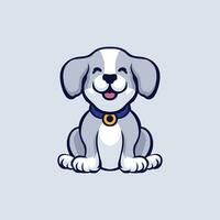 Cute Dog smiling with a collar vector illustration
