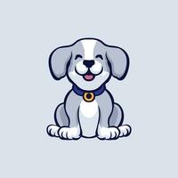 Cute Dog smiling with a collar vector illustration