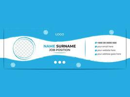 Creative email signature card design template with brushed shapes for any types of personal and corporate identity growth or promotion vector