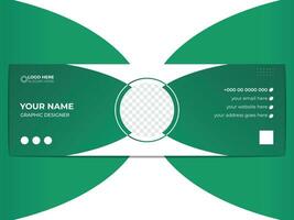 Extraordinary modern creative email signature card design template with round and curved shapes for all types of personal and corporate identity growth or promotion vector