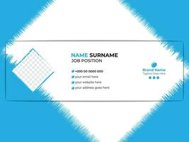 Unique email signature card design template with roughen shapes for personal and brand identity growth or promotion vector