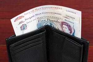 Currency of the Isle of Man in the black wallet photo