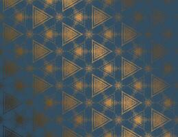 Geometric abstract dark blue metallic gold sheen textured kaleidoscopic hexagonal pattern. Symmetrical luxury ornament for digital paper, wallpaper background, packaging design. Vector illustration.