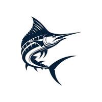 Clean and Minimal Vector Illustration of Silhouetted Blue Marlin Fishing Logo