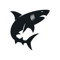 Silhouette of a cartoon Shark logo mascot icon vector illustration