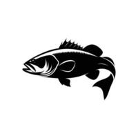 Clean and Minimal Vector Illustration of a Silhouetted Bass Fish Logo