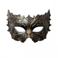 AI generated black mask isolated on transparent background ,masquerade png ,generative ai