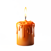 AI generated burning candle isolated on transparent background ,generative ai png