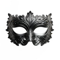 AI generated black mask isolated on transparent background ,masquerade png ,generative ai