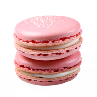 AI generated stack of pink macaroons isolated on transparent background ,generative ai png