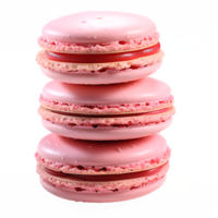 AI generated stack of pink macaroons isolated on transparent background ,generative ai png