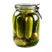 AI generated pickled cucumber isolated on transparent background ,pickles in a jar ,generative ai png