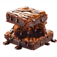 AI generated chocolate brownie cake isolated on transparent background ,brownie png ,generative ai