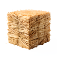 AI generated straw block isolated on transparent background ,pile of dry grass png ,generative ai