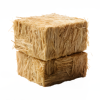 AI generated straw block isolated on transparent background ,pile of dry grass png ,generative ai