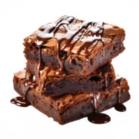 AI generated chocolate brownie cake isolated on transparent background ,brownie png ,generative ai