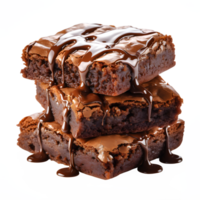 AI generated chocolate brownie cake isolated on transparent background ,brownie png ,generative ai