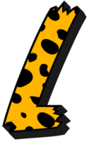 Cheetah Alphabet Letter L png