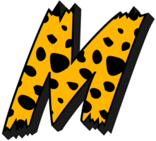 ghepardo alfabeto lettera m png