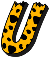 Cheetah Alphabet Letter U png