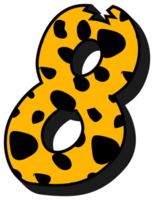 Cheetah Alphabet Number 8 png