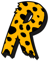 guepardo alfabeto carta r png