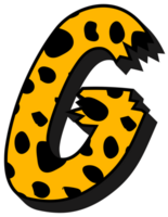 guepardo alfabeto carta g png