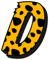 Cheetah Alphabet Letter D png