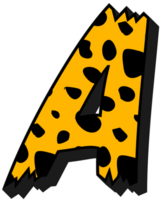 leopardo alfabeto letra un png