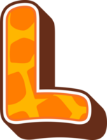 Giraffe Alphabet Letter L png