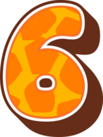 Giraffe Alphabet Number 6 png