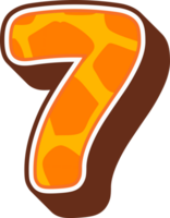 girafa alfabeto número 7 png