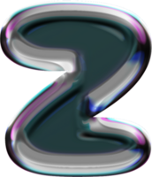 Chrome Liquid Blob Alphabet Letter Z png