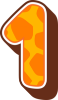 giraffe alfabet aantal 1 png